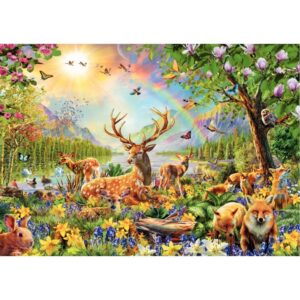 Puzzle XXL 200 pièces, la famille des cerfs