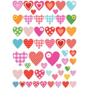 Sachet de 460 gommettes coeur fantaisie assortis