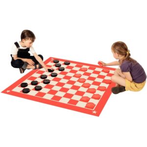 Tapis jeu de dame 100x100cm + 40 pièces