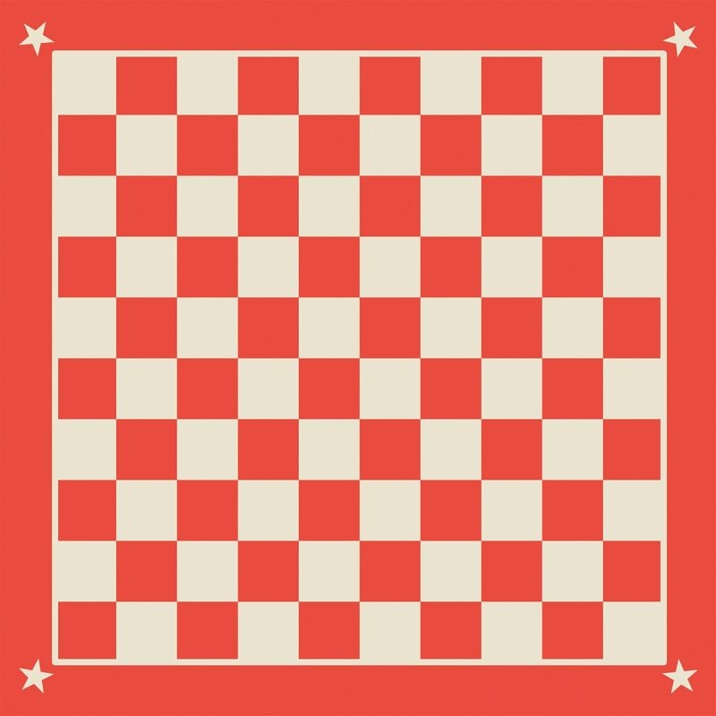 Tapis jeu de dame 100x100cm + 40 pièces