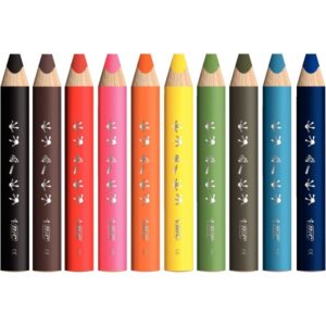 Étui de 10 crayons multi surface assortis + 1 taille-crayon