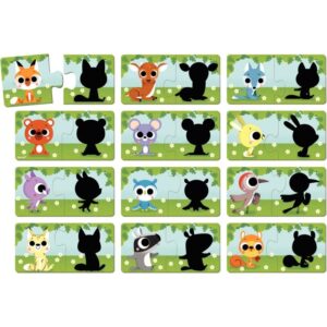 Boite de 12 puzzles duo, les ombres