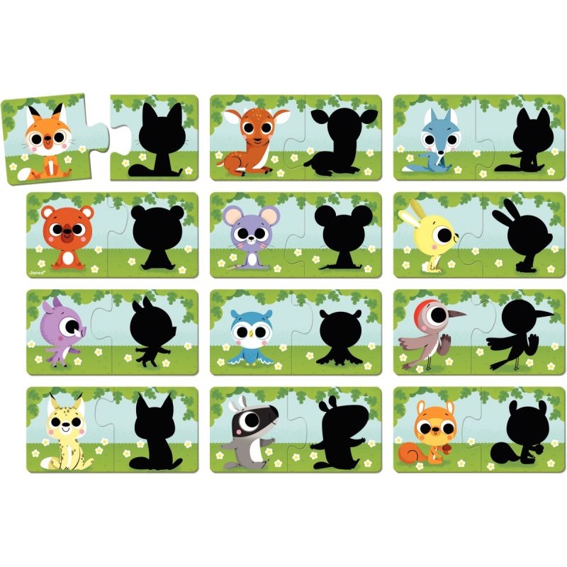 Boite de 12 puzzles duo, les ombres