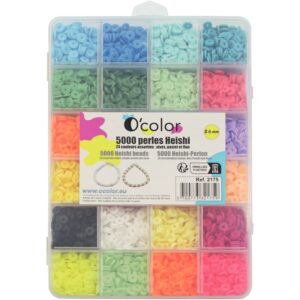 Boite de 5000 perles heishi 24 couleurs assortis
