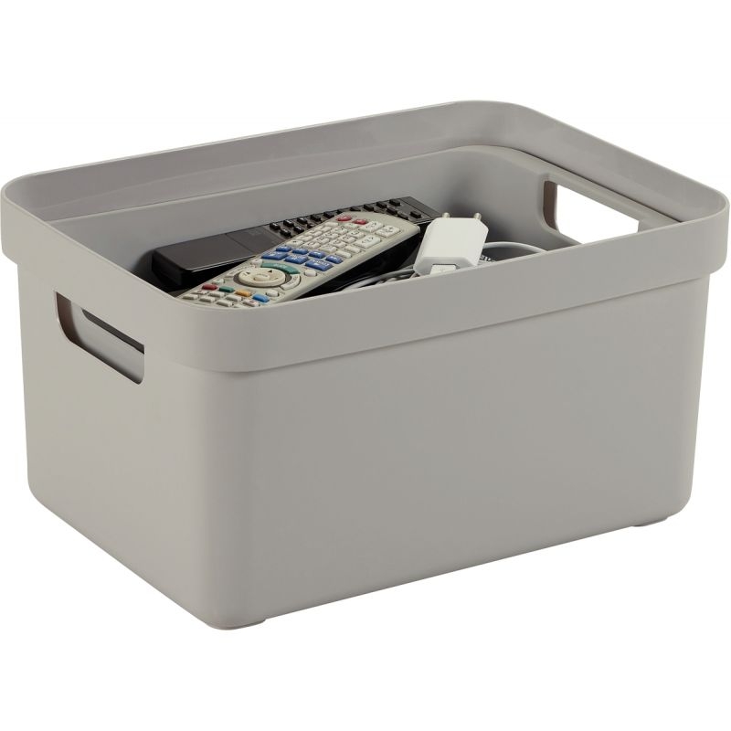 Boite de rangement 13L gris clair