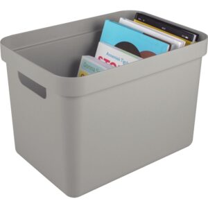 Boite de rangement 18L gris clair