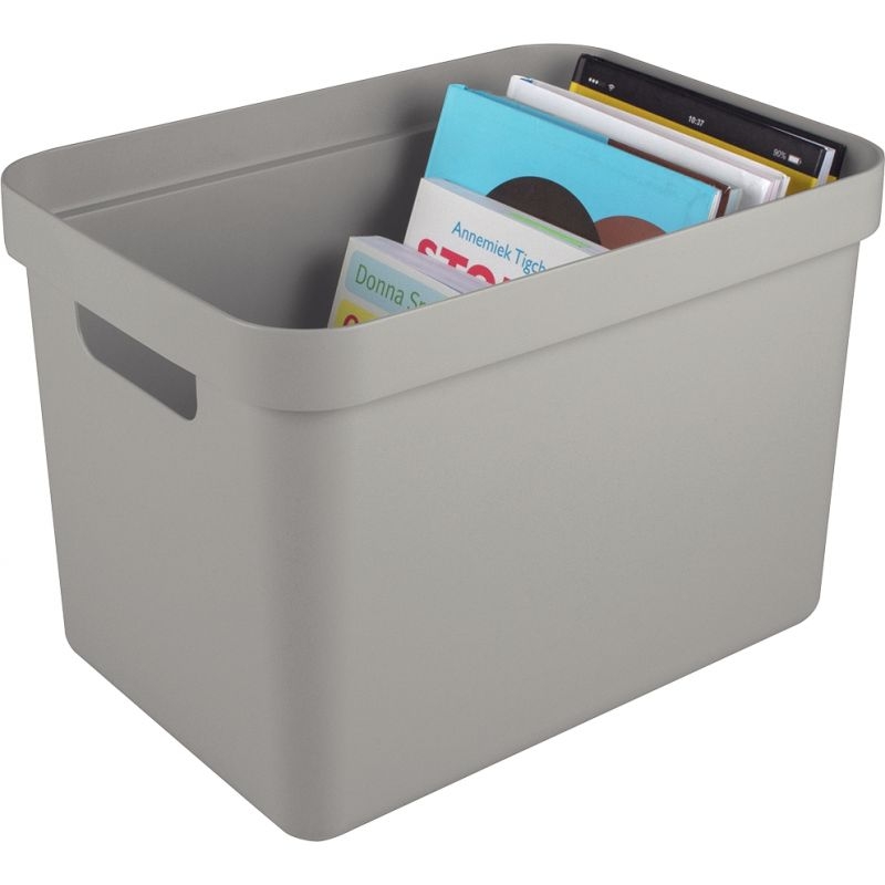 Boite de rangement 18L gris clair