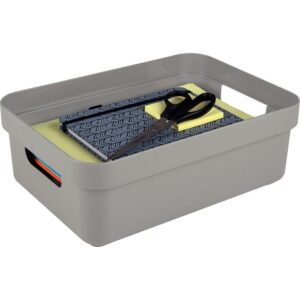 Boite de rangement 9L gris clair