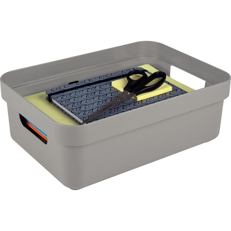 Boite de rangement 9L gris clair