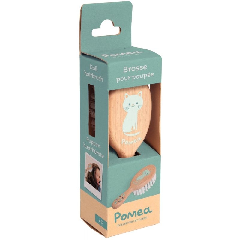 Brosse à cheveux en bois pour poupée