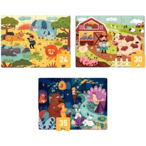 Coffret de 3 puzzles progressifs, la vie au grand air