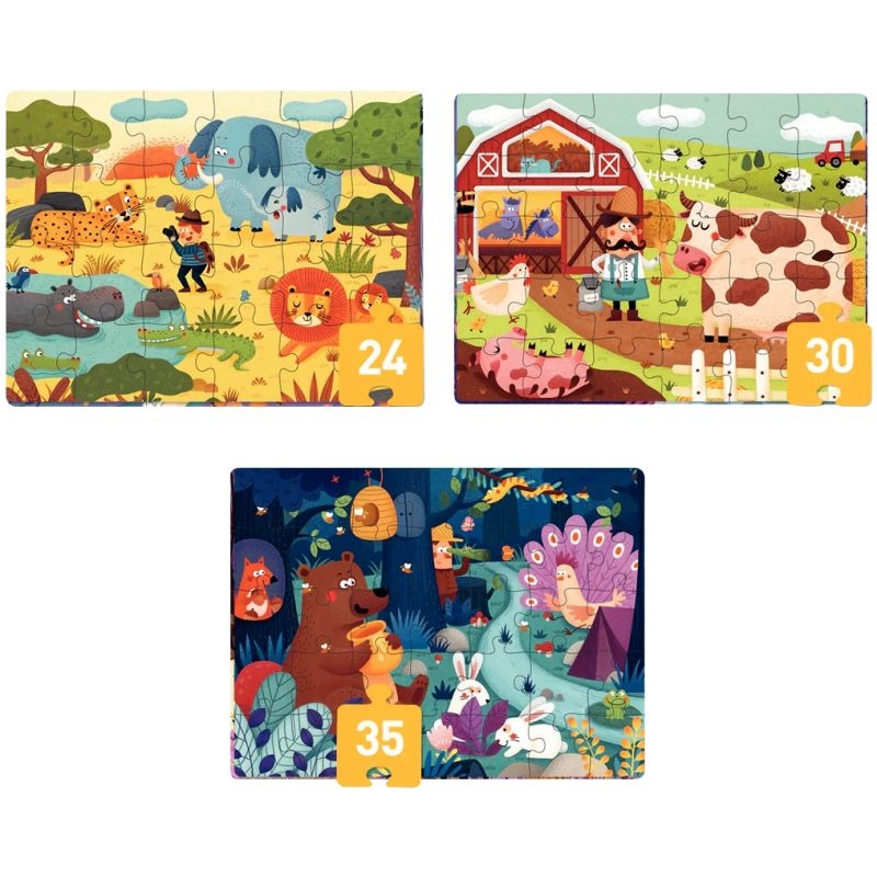 Coffret de 3 puzzles progressifs, la vie au grand air