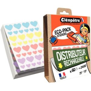 Ecopack de 2400 gommettes coeur assorties