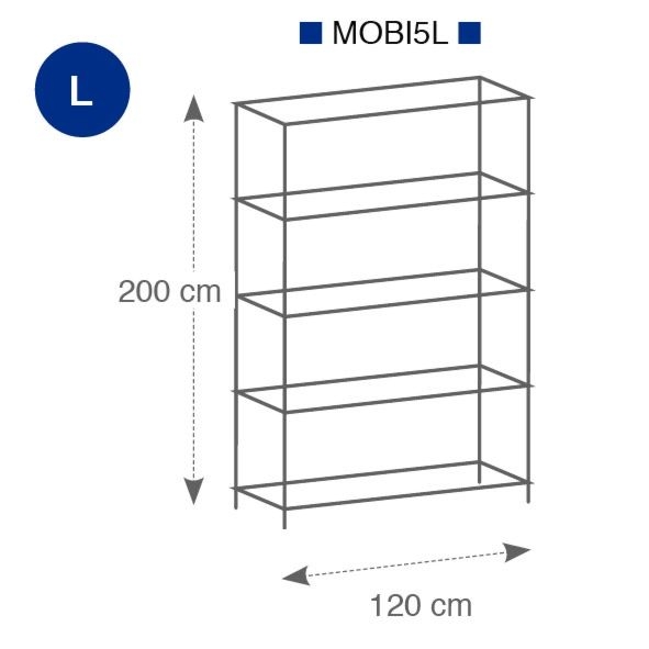 Etagère métal chromé 120x200cm