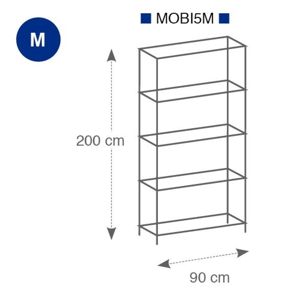 Etagère métal chromé 90x200cm