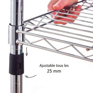 Etagère métal chromé 90x200cm