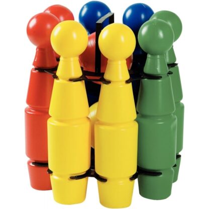 Jeu de 8 quilles en plastique avec 2 boules