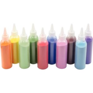 Lot de 10 flacons de sable extra fin 210grammes coloris assortis