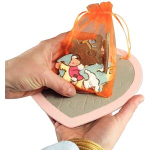 Lot de 12 puzzles en forme de cœur, 18 pièces en carton blanc