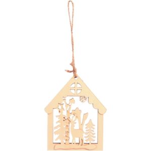Lot de 12 suspensions scénettes de Noël en bois