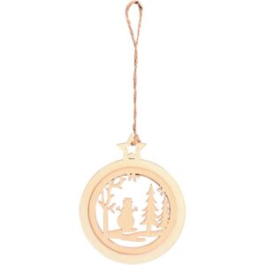 Lot de 12 suspensions scénettes de Noël en bois