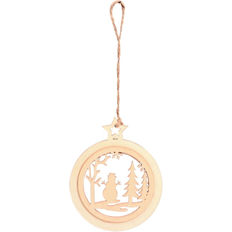 Lot de 12 suspensions scénettes de Noël en bois