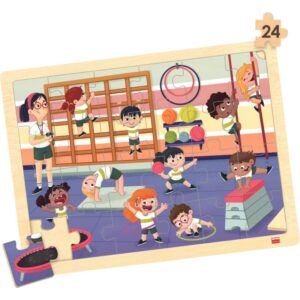 Lot de 4 puzzles à cadre en bois 24 pièces, l’école inclusive