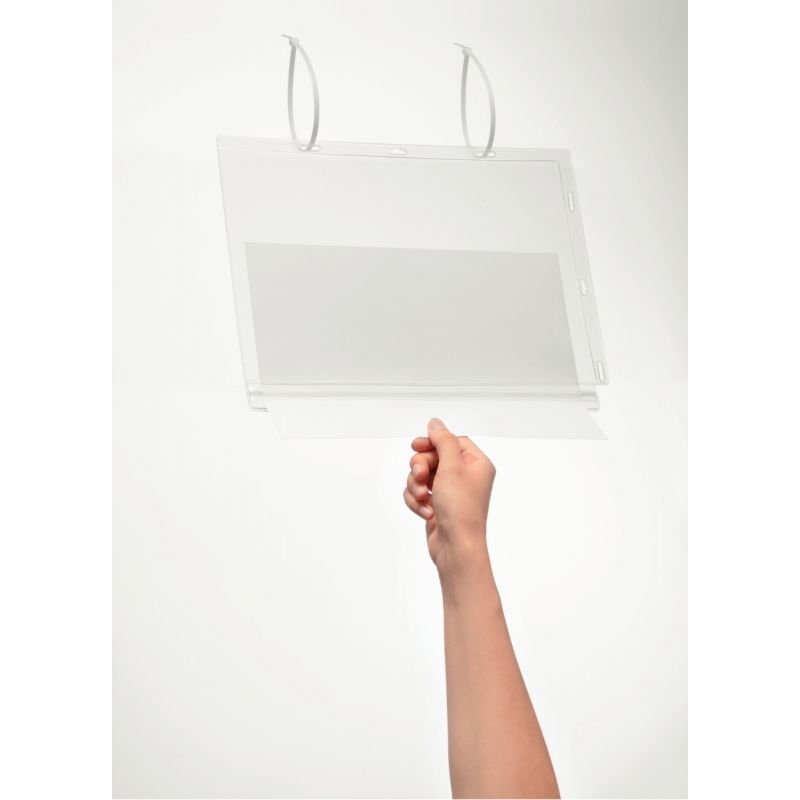 Lot de 5 porte affiche avec serre-câble A4
