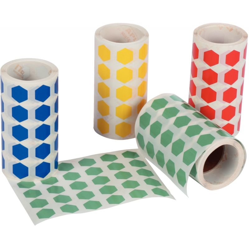 Pack de 4 rouleaux de 7080 gommettes hexagonales assorties