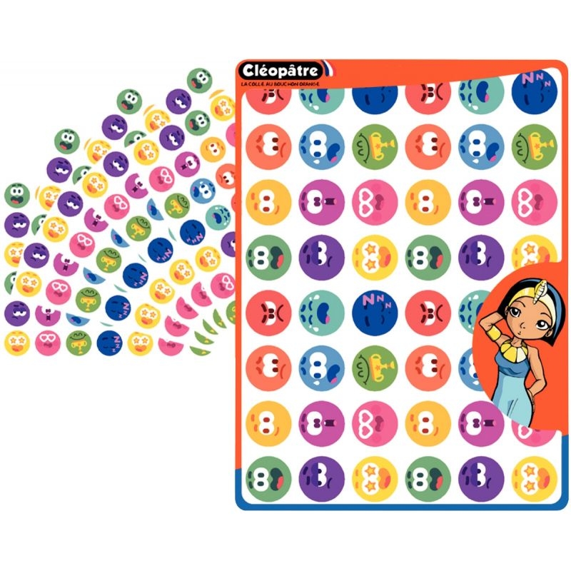 Pochette 960 gommettes smileys repositionnables