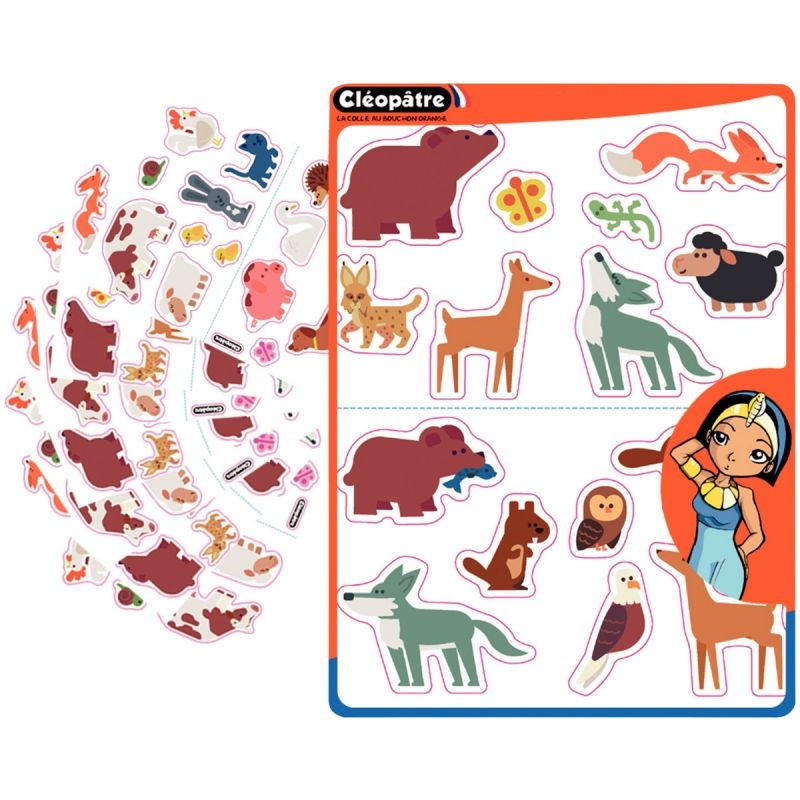 Pochette de 240 gommettes animaux