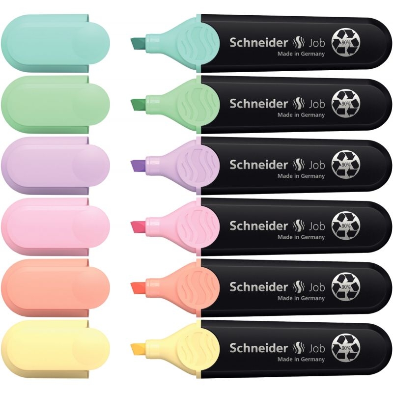 Pochette de 6 surligneurs Job Pastel assortis