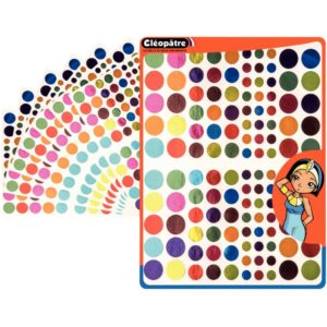 Pochette de 744 gommettes rondes métallisées assorties