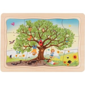 Puzzle 4 niveaux 4 saisons, le pommier