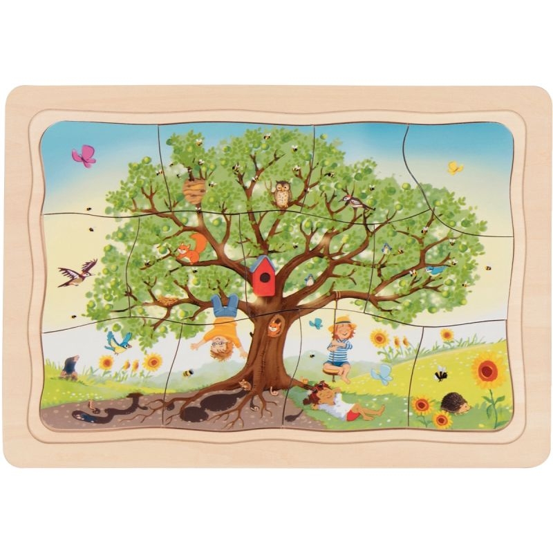 Puzzle 4 niveaux 4 saisons, le pommier