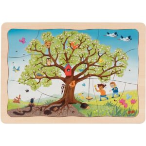 Puzzle 4 niveaux 4 saisons, le pommier