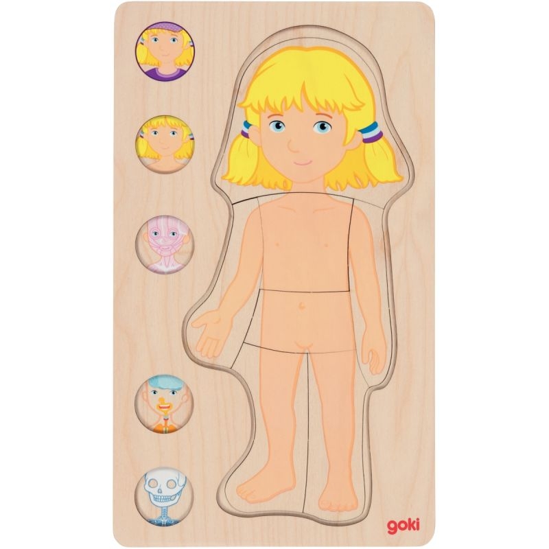 Puzzle 5 niveaux le corps humain, fille