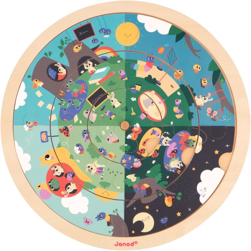 Puzzle d’observation rond recto/verso, le jardin
