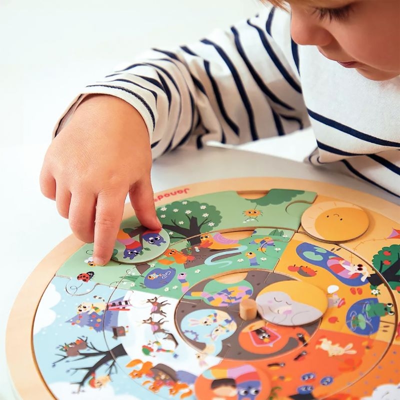 Puzzle d’observation rond recto/verso, le jardin