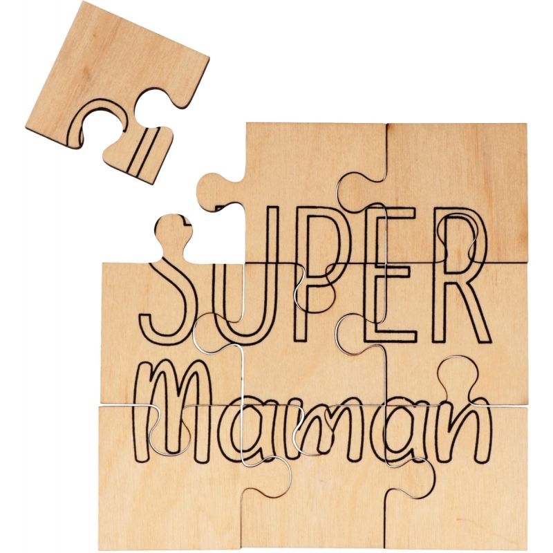 Puzzle en bois 9 pièces, Super Maman