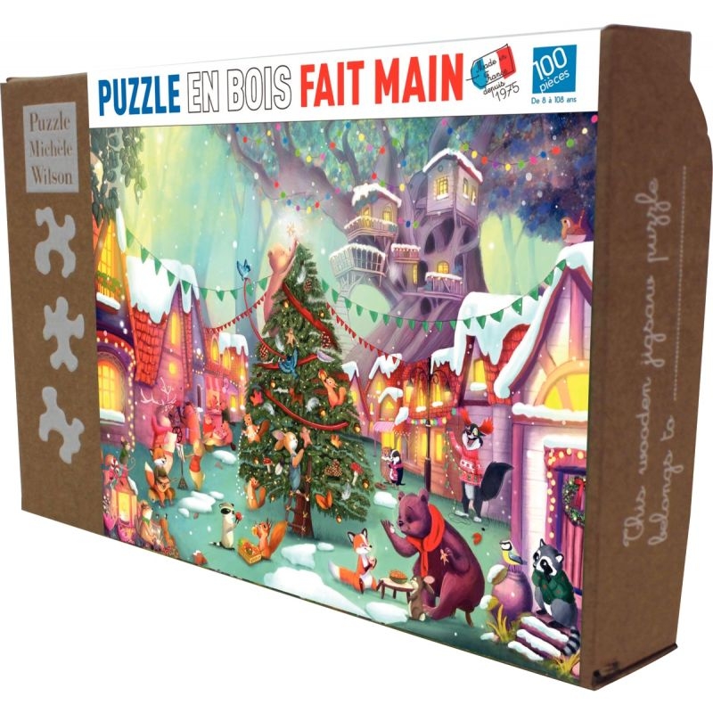 Puzzle en bois d’environ 100 pièces, la veille de Noël