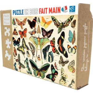 Puzzle en bois d’environ 100 pièces, les papillons