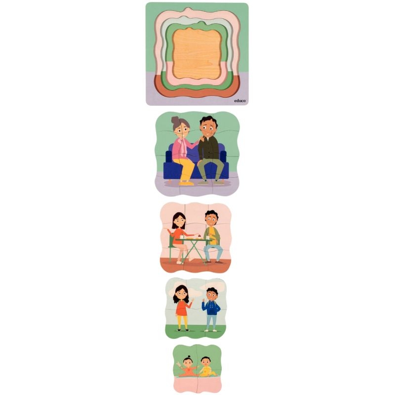 Puzzle en bois multi-niveaux, le cycle de la vie