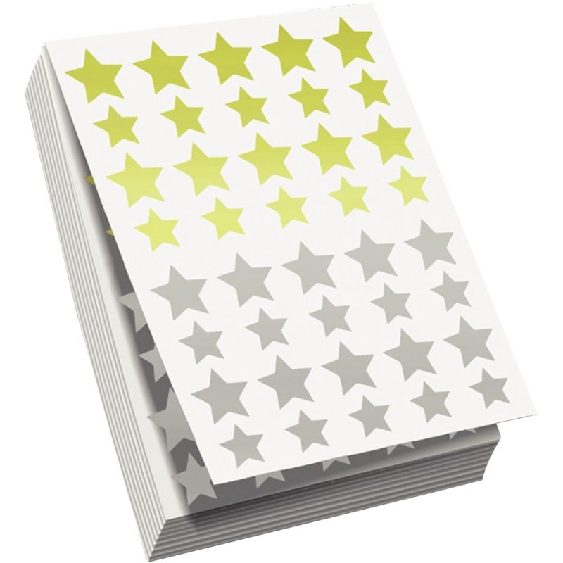 Recharge 2400 gommettes étoile or/argent assorties pour ecopack