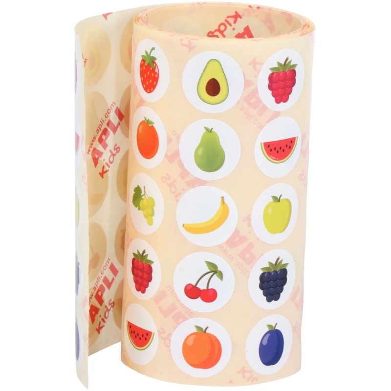 Rouleau de 900 gommettes fruits assorties
