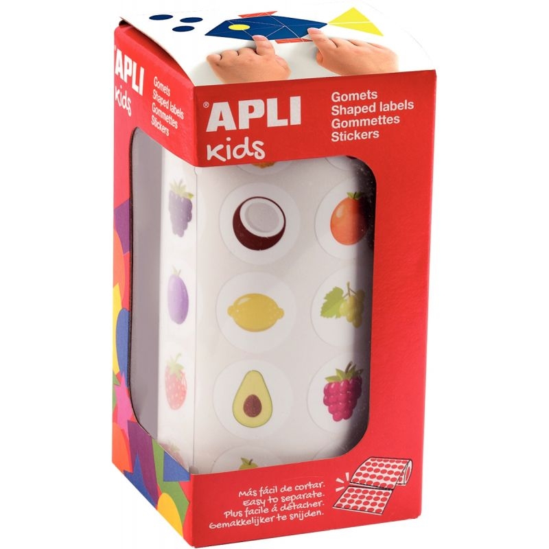 Rouleau de 900 gommettes fruits assorties