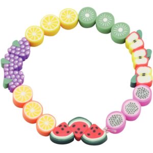 Sac de 300 perles en forme de fruit en pâte de polymère assortis