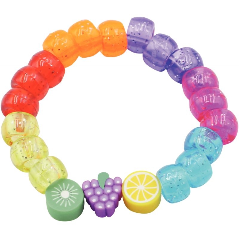 Sac de 300 perles en forme de fruit en pâte de polymère assortis