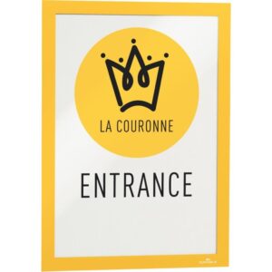Sachet de 2 cadres d’affichage A4 adhésif repositionnable avec contour magnétique jaune