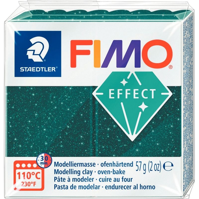 Sachet de 6 pains de 57 grammes de pâte à modeler Fimo Effect pailleté